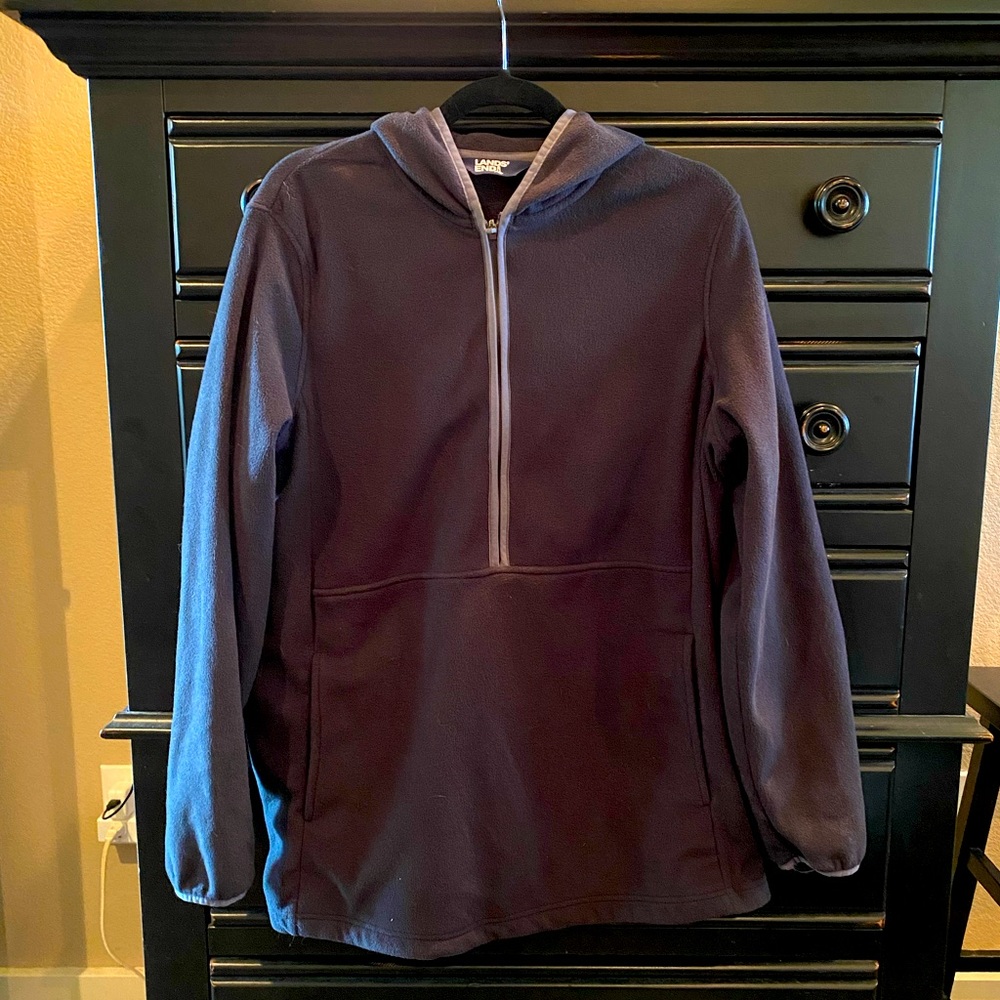 Land’s End Black Half-Zip Fleece Hoodie